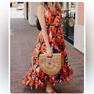 WHOWHATWEAR Floral Maxi Sleeveless Dress